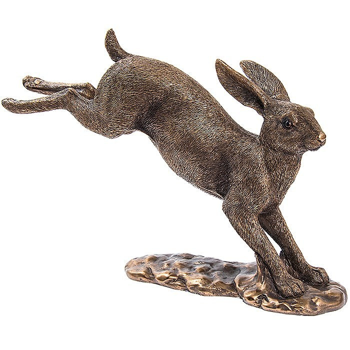 Bronze or Silver Hare Rabbit Wildlife Animal Ornament Gift Leonardo Reflections - Bronze Running