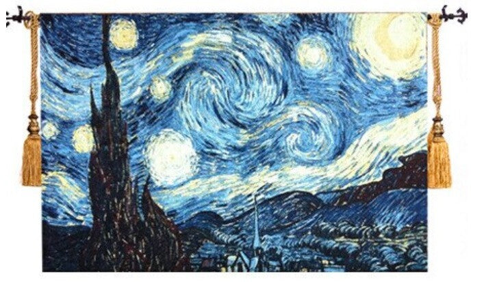 The Starry Night Vincent Van Gogh Impressionist Art Tapestry 88x140cm