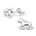 925 Sterling Silver Horse Pony Stud Earrings 10x7mm & Gift Box #12