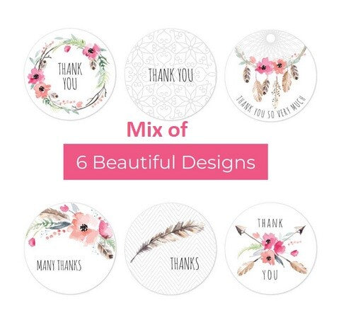 Round Sticky Labels Thank You Handmade Gift Craft Stickers Label Seals 2.5cm - 4