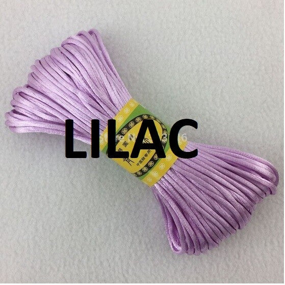 Cord Silky Satin Kumihimo Braiding Rattail Macrame 2mm Thick 5/10/20 Meter - Lilac