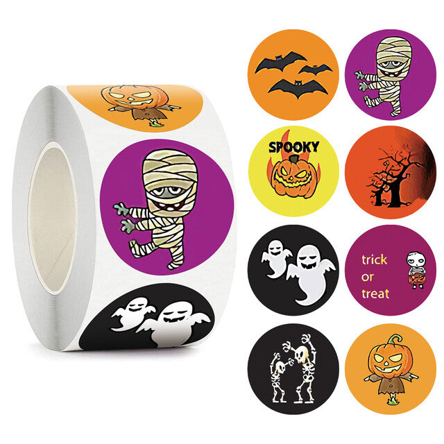 Halloween Witch Cat Ghost Stickers Labels Sticker Label Craft 25mm - Design 1