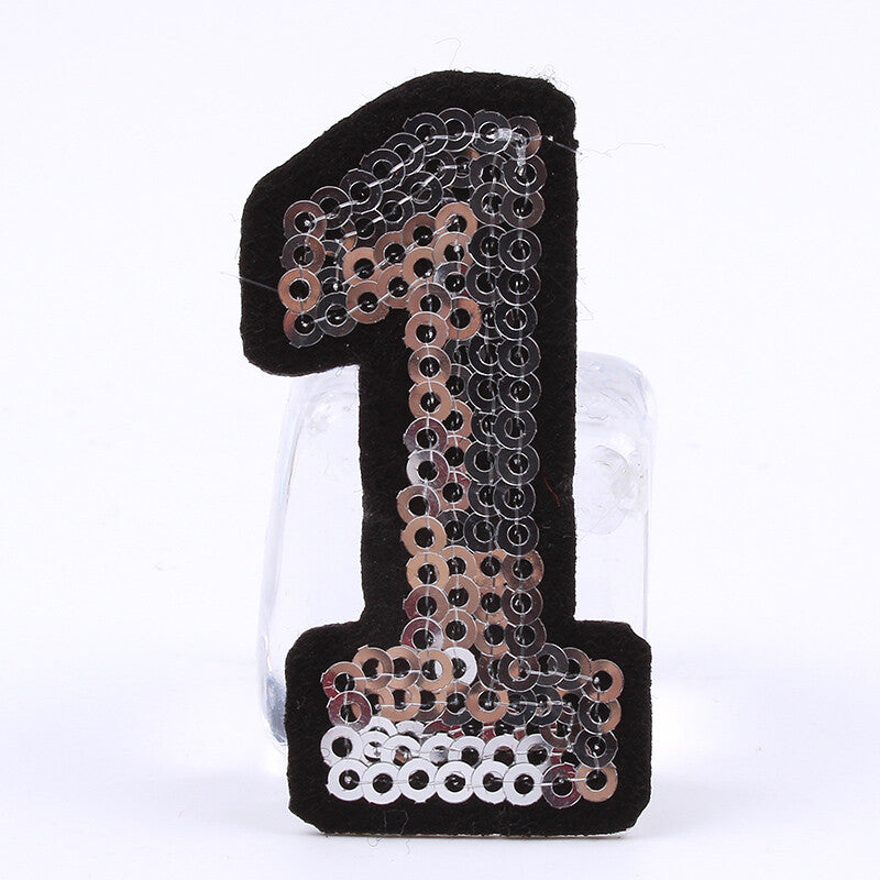 Silver Sequins Number Patch Patches Iron on Sew on Numbers Embroidery Customise