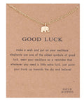 Good Luck Elephant Pendant Necklace with Message Card Gift Christmas Birthday