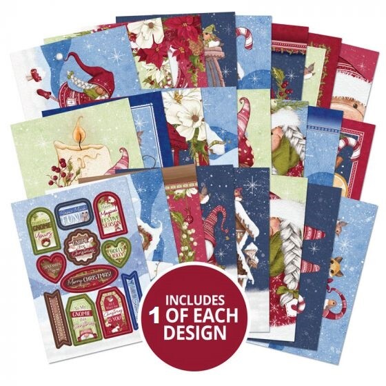 Hunkydory Little Books 20/24/25 Pack - Christmas Birthday Card Making Scrapbook - Festive Gnomes