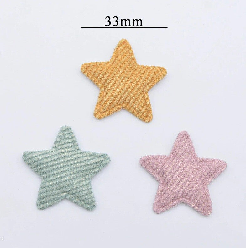 Star Padded Glitter Patch Applique Customise Sew on Patches Customise Clothing