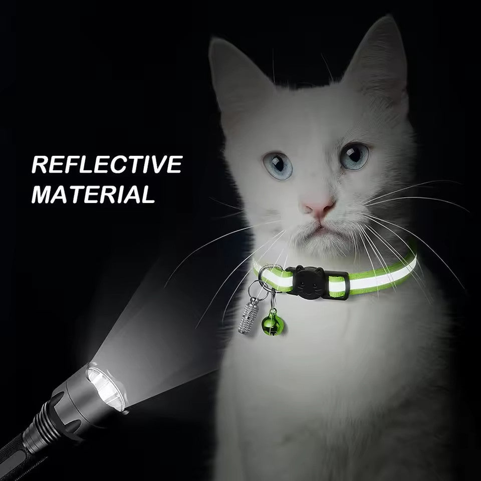 Reflective Safety Cat Collar Quick Release Breakaway Kitten Pet Adjustable Bell