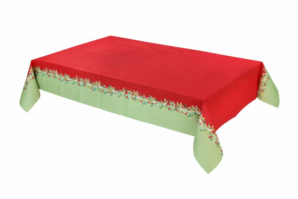 Christmas Table Cover or Runner Botanical Holly Festive Glitter Damask - Botanical Berry Table Cover