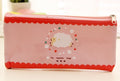 Kawaii Alpaca Sheep Lamb Canvas Pencil Case Pouch or Cosmetic Make Up Bag - Pink