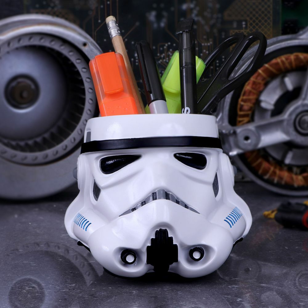 Star Wars Stormtrooper Licensed Helmet Box Pen Pot Bookends Poker Ornament - Stormtrooper Pen Pot 12.5cm