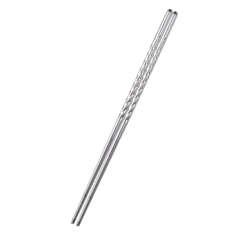 1 Pair of Chinese Stainless Steel Chopsticks - 22cm Long