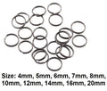 Gun Black Keyring Split Rings Key Chain Jewellery Links Various Sizes 4-20mm