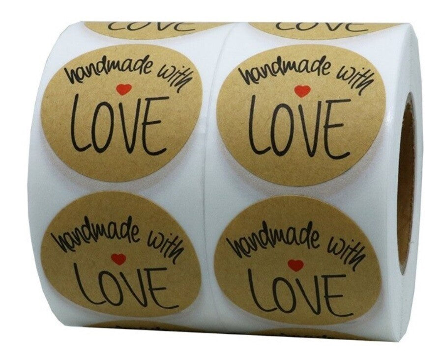 Round Sticky Labels Handmade with Love Gift Craft Stickers Label Seals 2.5cm #2