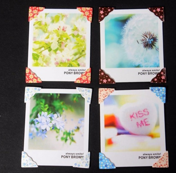 24 Cute Self Adhesive Photo Album Frame Corner Protector Stickers Scrap Book FB