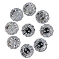 10 x Crystal Rhinestone Acrylic Faceted Buttons - 2 Hole - 1.8cm - Clear / Silver