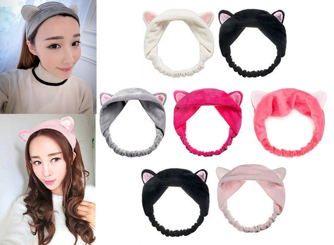 Cat Ears Soft Stretchy Headband Elastic Hair Band Costume Party Kitten Beauty