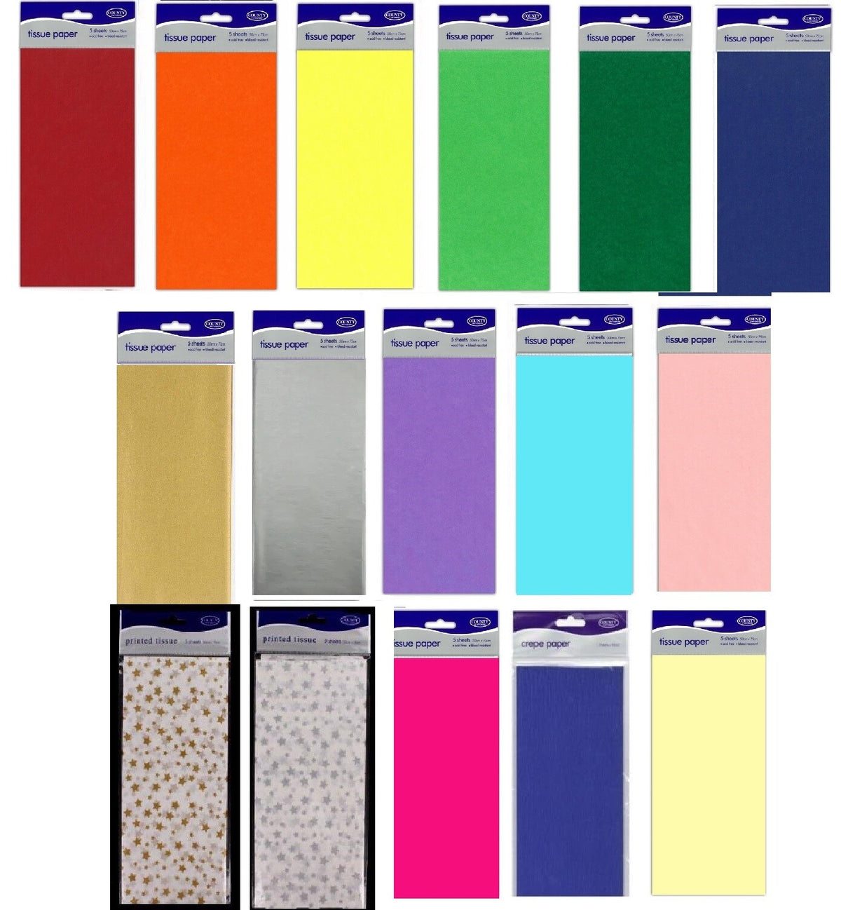 Large 5 Sheets Tissue Paper High Quality Acid Free 50cm x 75cm Craft Wrap Gift