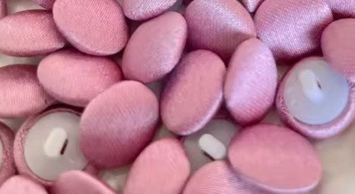Coloured Buttons Fabric Cloth Covered Button Satin Round Sewing 11mm / 1.1cm - Blush Pink