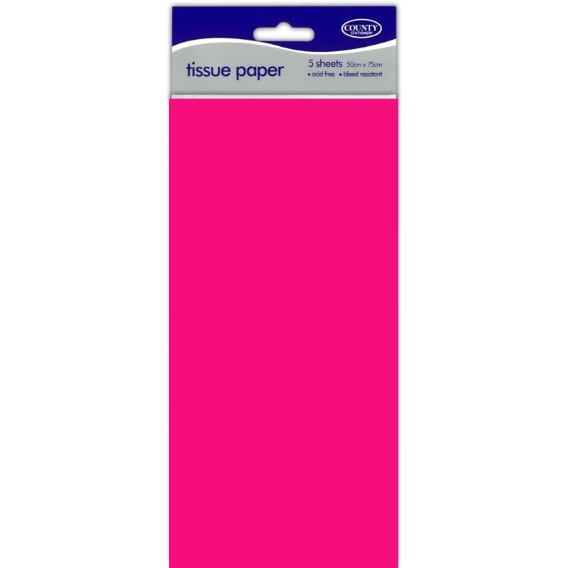 Large 5 Sheets Tissue Paper High Quality Acid Free 50cm x 75cm Craft Wrap Gift - Cerise