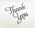 Heart Labels 'Thank You' White Heart Gift Craft Stickers Label Seals 2.5cm