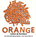 Orange Letter Number Patch Iron on Sew on Alphabet Embroidered Letters Patches