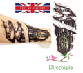 Large 3D Waterproof Bio-mechanical Robot Exposed Temporary Tattoo Steampunk