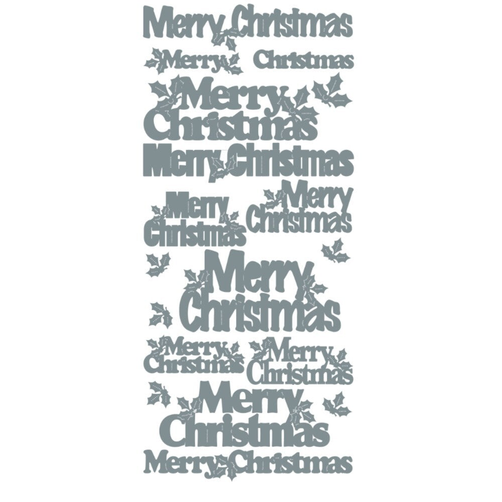 Merry Christmas Happy Christmas Peel Off Sticker Card Making Craft Stickers - Merry Christmas Silver D2
