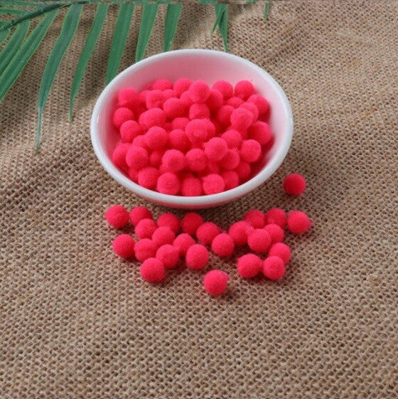 Craft Pom Poms Size 8mm Many Colour Options & Pack Sizes Pom Pom Art & Craft - Hot Pink