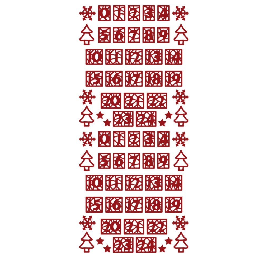 Christmas Peel Off Sticker Snowflake Star Santa Reindeer Snowman Craft Stickers - Advent Mirror Red (1.4106)