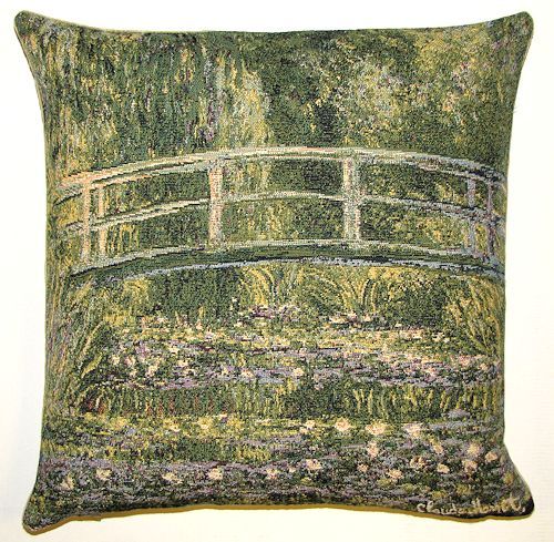 MONET POPPIES LA MAISON BELGIAN TAPESTRY CUSHION COVERS 14"x14" - Le Pont de Giverny