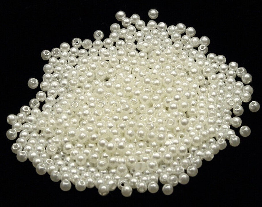 Cream Pearl Beads Craft Jewellery Wedding Prom Bead Dress Embellishments 5mm/6mm