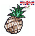 Iron or Sew on Gold Pineapple Applique Patch Kawaii Food Fruit Sequin Sequins