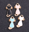 Cat Charms Jewellery Making Findings Enamel Cats Pendant Bracelet Craft