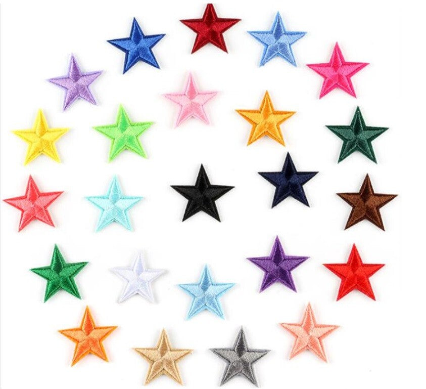 Star Embroidered Stars Iron on Patch Applique Customise Clothing Patches 27mm