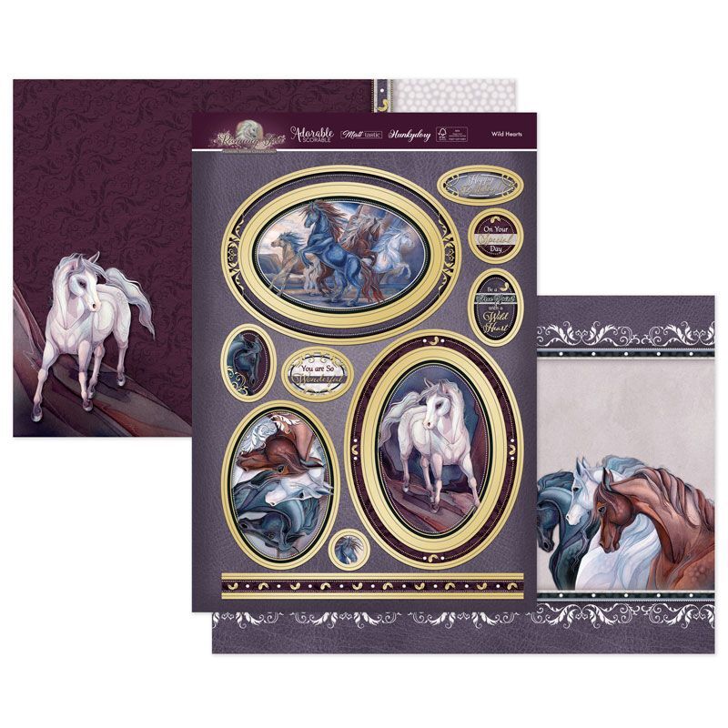 Hunkydory Greeting & Birthday Card Making Kits Luxury Topper Set Pack Toppers - Wild Hearts