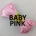 Cord Silky Satin Kumihimo Braiding Rattail Macrame 2mm Thick 5/10/20 Meter - Baby Pink