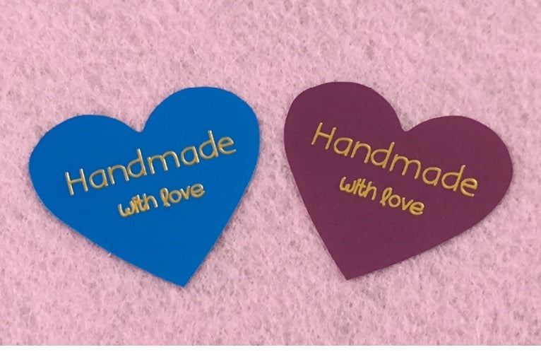 Handmade with Love Gift Seal Craft Stickers Blue, Purple & Gold Labels