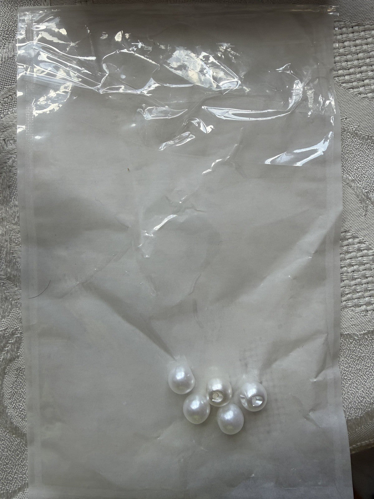 White or Ivory Pearl Bead Buttons Sideways Shank Buttons 6, 8, 10, 12, 14, 16mm
