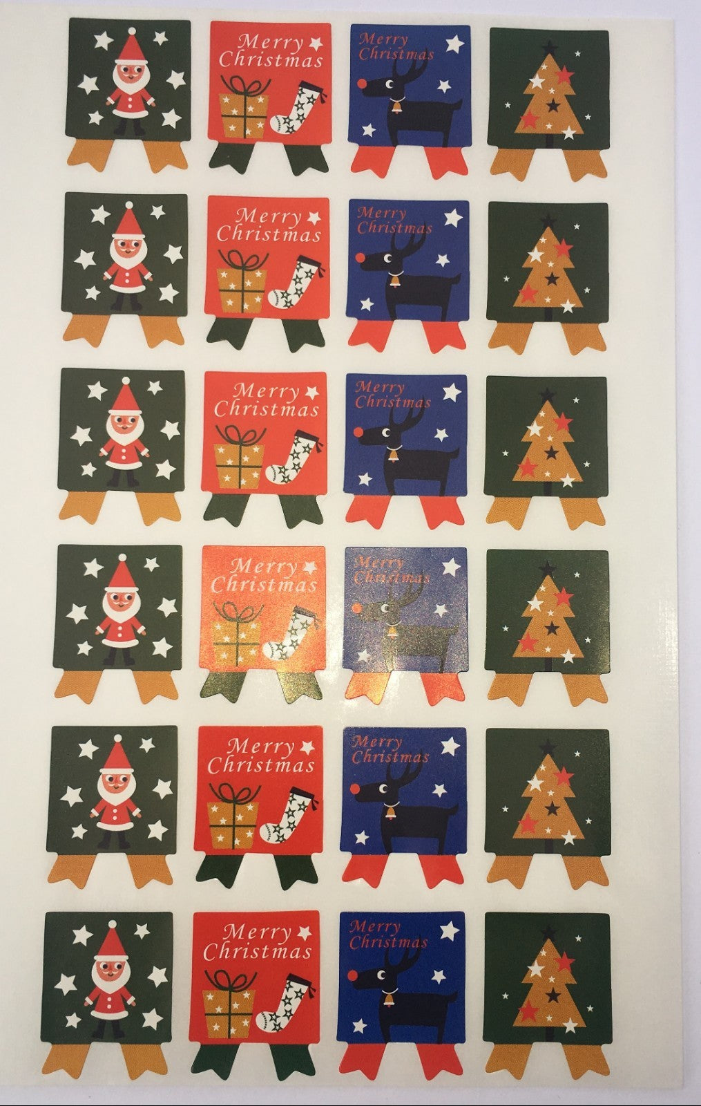 Square Labels 'Merry Christmas' Gift Seal Christmas Present Stickers 2.5x2cm