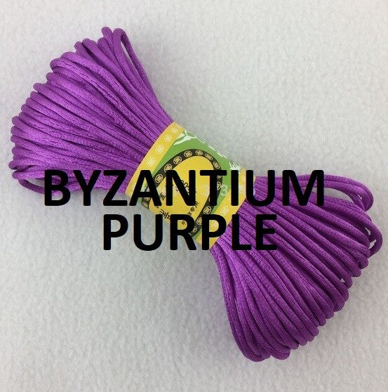 Cord Silky Satin Kumihimo Braiding Rattail Macrame 2mm Thick 5/10/20 Meter - Byzantium Purple