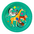 Unicorn Animals Alice Wonderland Party Plates Children's Party Table Decorations - Party Animals Plate 8 Pack 22.5cm Diameter