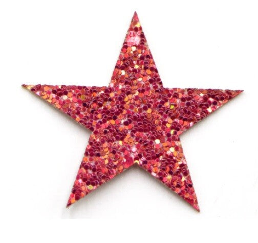 Glitter Star Patch Applique Customise Clothing Costume Patches 4.5cm Diameter - 8