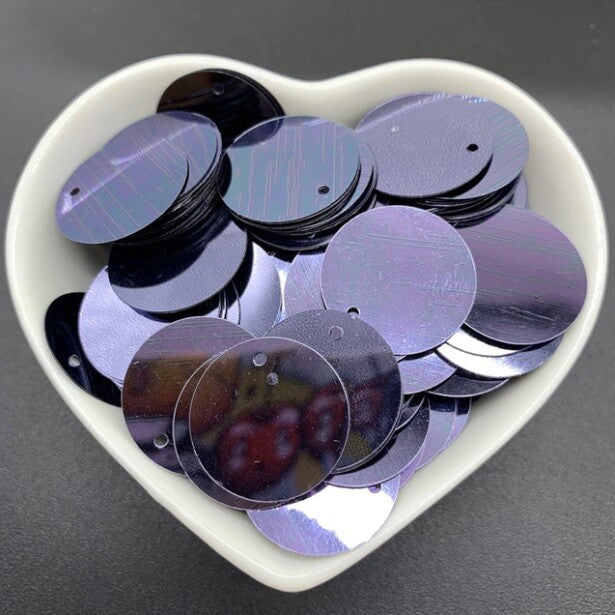 200 x Large Round 20mm Loose Sequin Flat Sewing Trim Costume Craft - 23 COLOURS - Grey