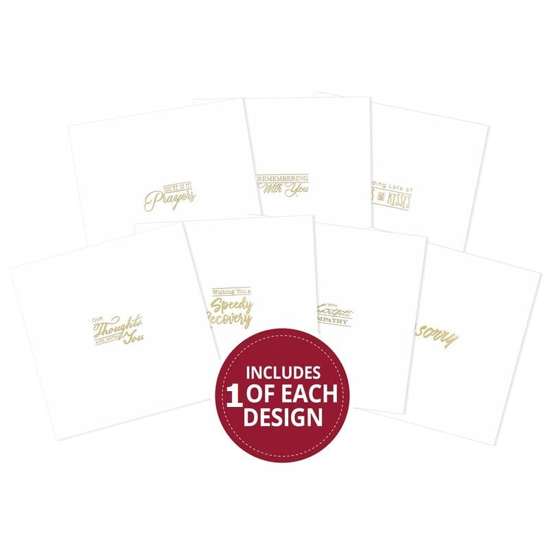 Hunkydory Trim Me! Foiled Inserts Birthday Everyday Christmas - Pack of 7 Sheets - Thinking of You Gold