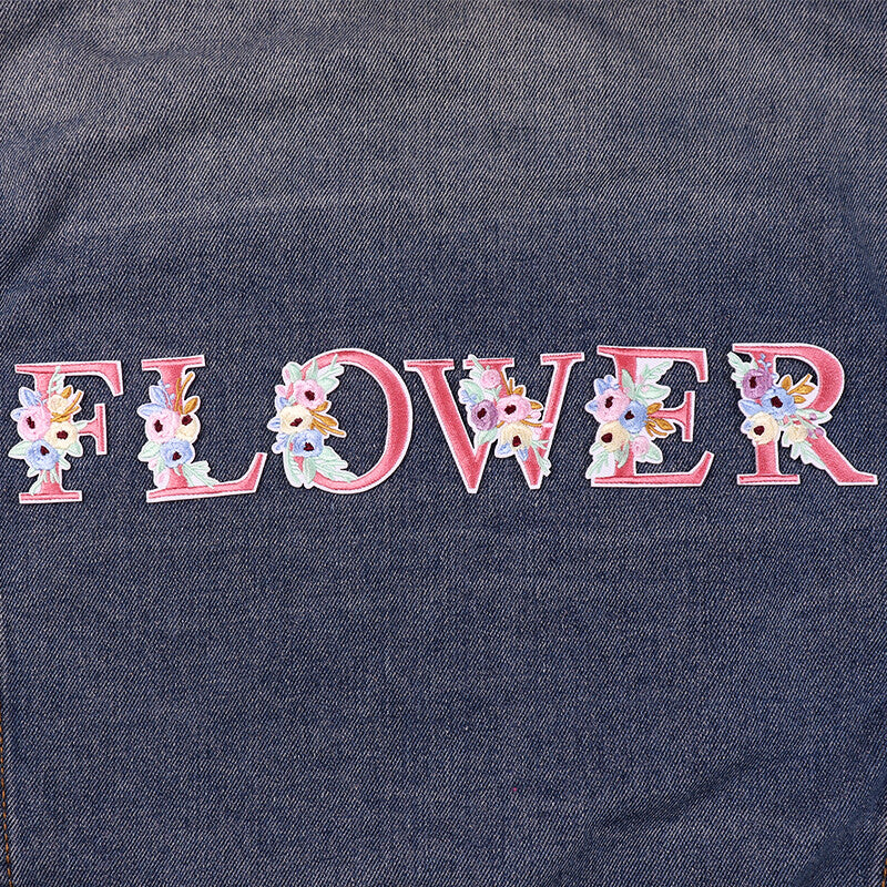 Flower Letter Patch Iron on or Sew on Alphabet Embroidery Clothing Patches Craft