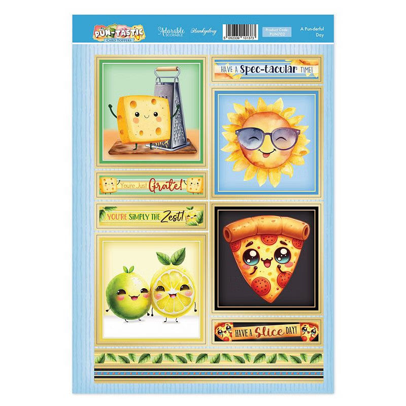 Hunkydory Greeting & Birthday Card Topper Making Kits Luxury Toppers for Cards - A Punderful Day