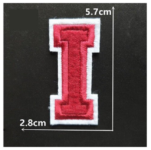 Burgundy Red Letter Patch Patches Iron or Sew on Alphabet Embroidery Customise