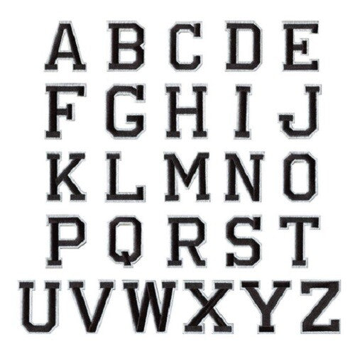 Black Letter Patch Patches Iron or Sew on Alphabet Embroidery Customise Clothes