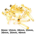 Steel Brooch Back Pins Gold Plate 15mm 20mm 25mm 30mm 35mm 40mm Bar Pin Badge