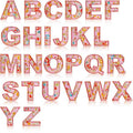 5cm Pink Letter Flower Patch Iron on Alphabet Flowers Patches Customise Clothes